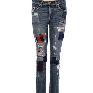 rag & bone Blue and Red Patchwork Boyfriend Jeans size 28